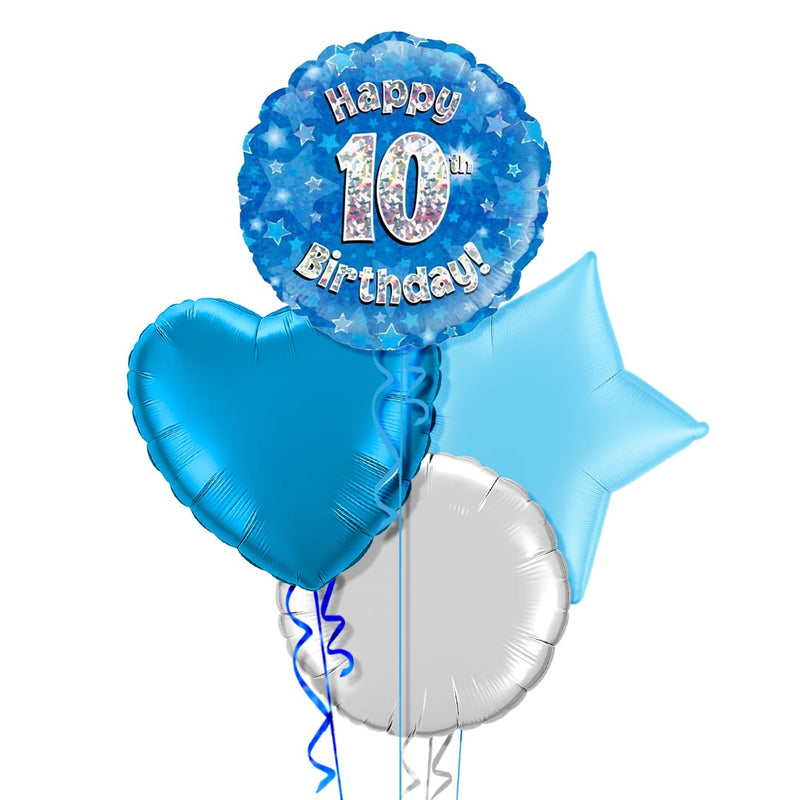 10th Birthday Blue Balloon Bouquet