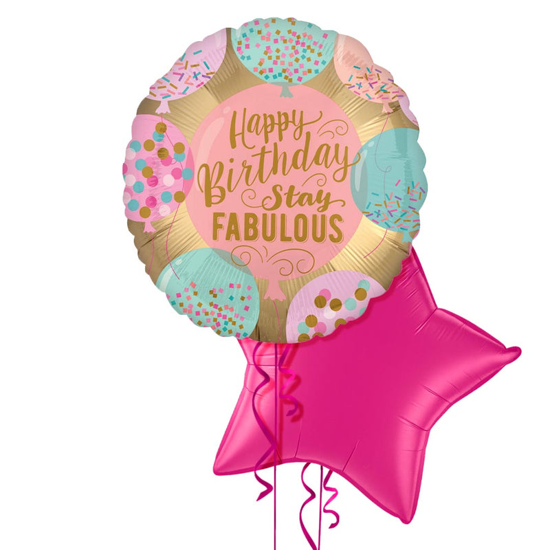 Happy Birthday Stay Fabulous Balloon Bouquet