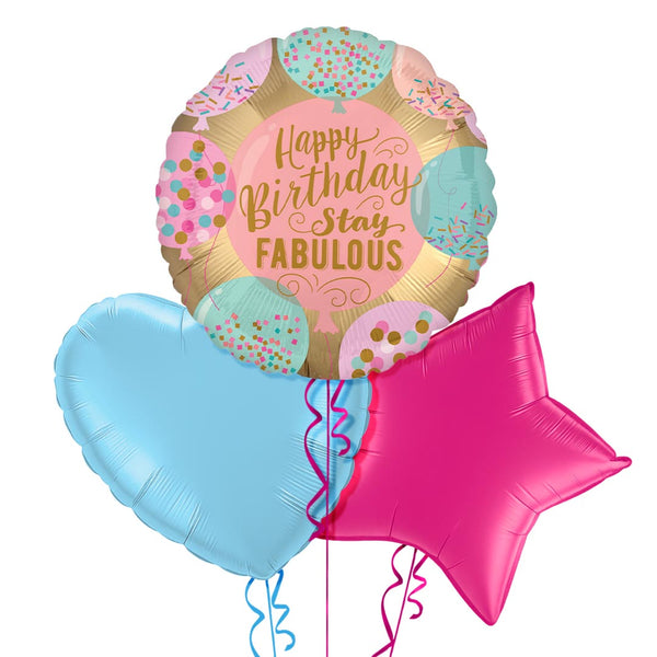 Happy Birthday Stay Fabulous Balloon Bouquet