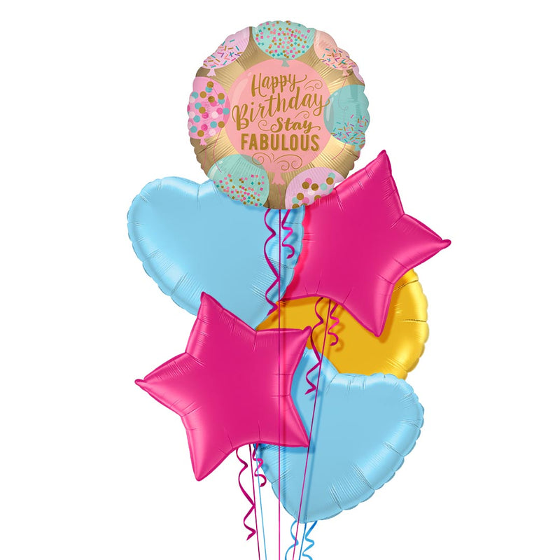 Happy Birthday Stay Fabulous Balloon Bouquet