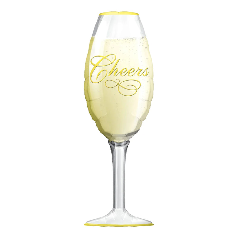 Cheers Champagne Glass SuperShape Balloon