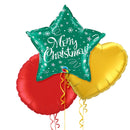 Green Star Merry Christmas Balloon Bouquet