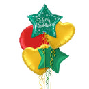 Green Star Merry Christmas Balloon Bouquet
