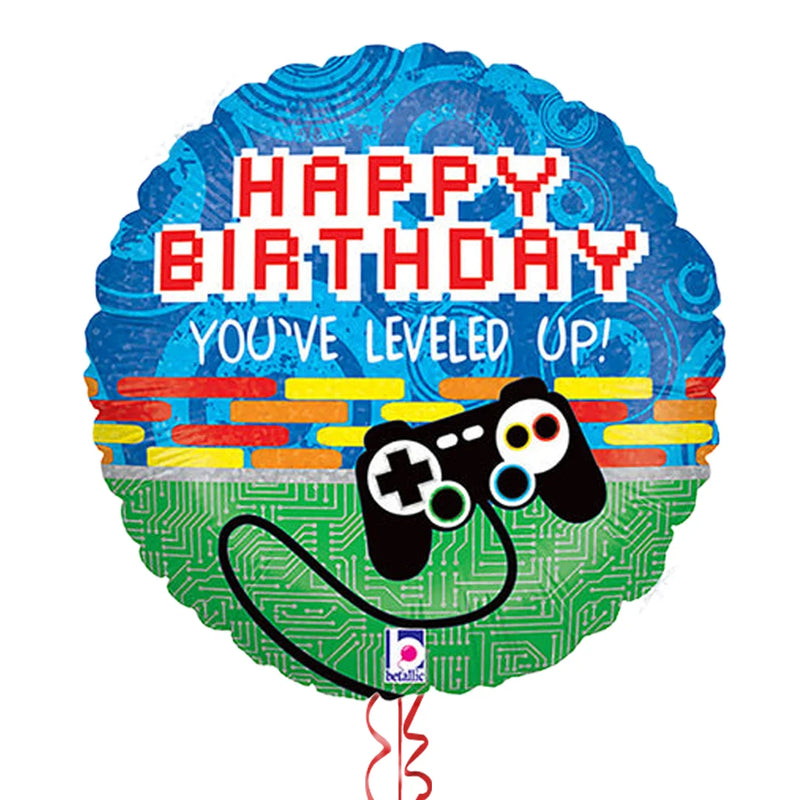 Level Up Gamer Happy Birthday Foil Balloon Bouquet