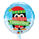 Merry Christmas Cute Penguin Blue Balloon Bouquet