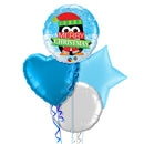 Merry Christmas Cute Penguin Blue Balloon Bouquet
