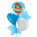 Merry Christmas Cute Penguin Blue Balloon Bouquet