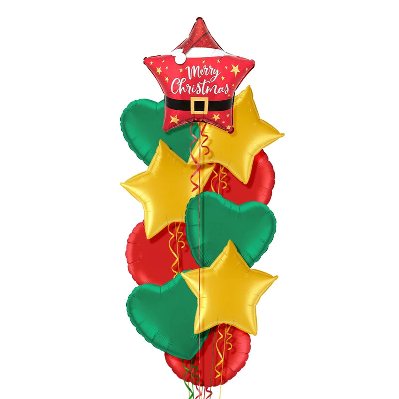 Merry Christmas Santa Star Balloon Bouquet