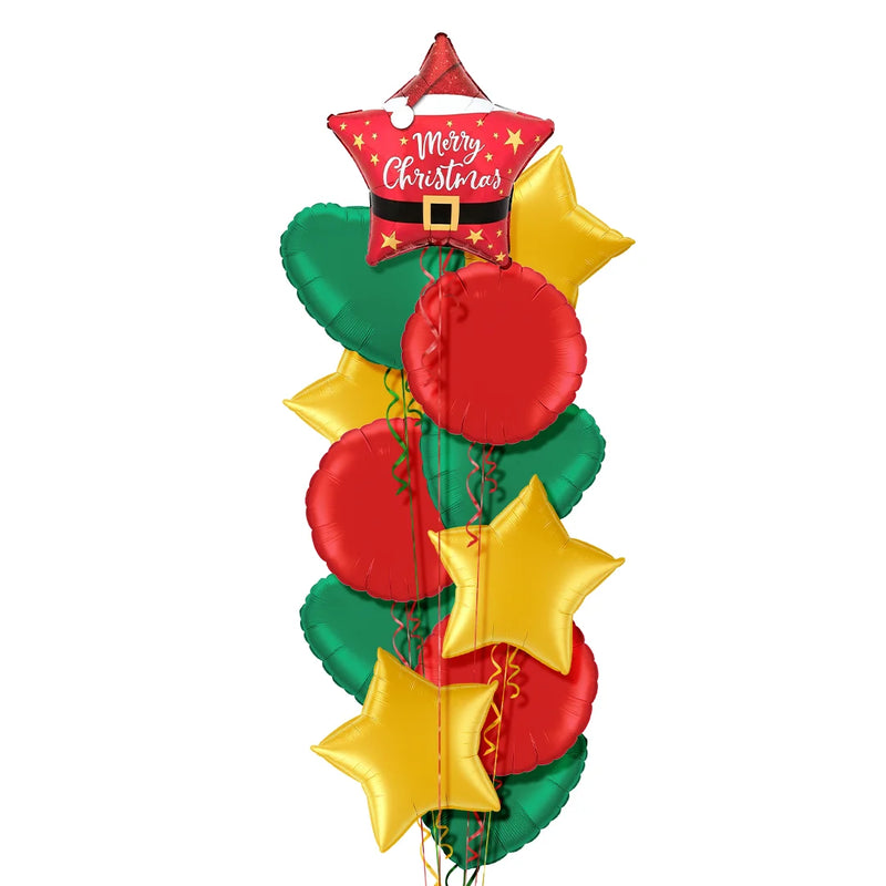Merry Christmas Santa Star Balloon Bouquet