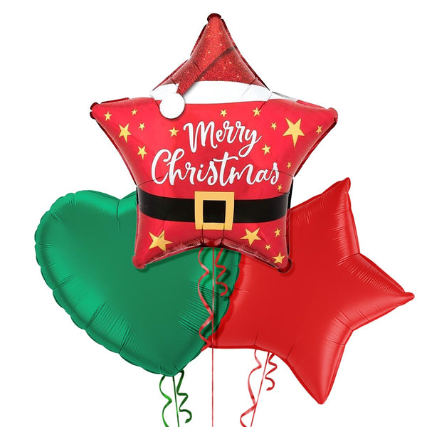 Merry Christmas Santa Star Balloon Bouquet