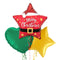 Merry Christmas Santa Star Balloon Bouquet