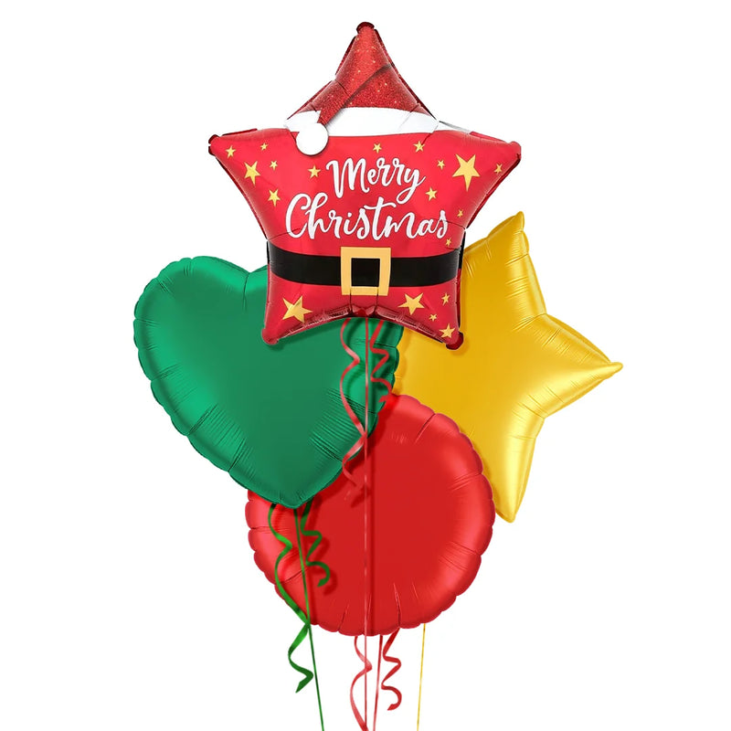 Merry Christmas Santa Star Balloon Bouquet