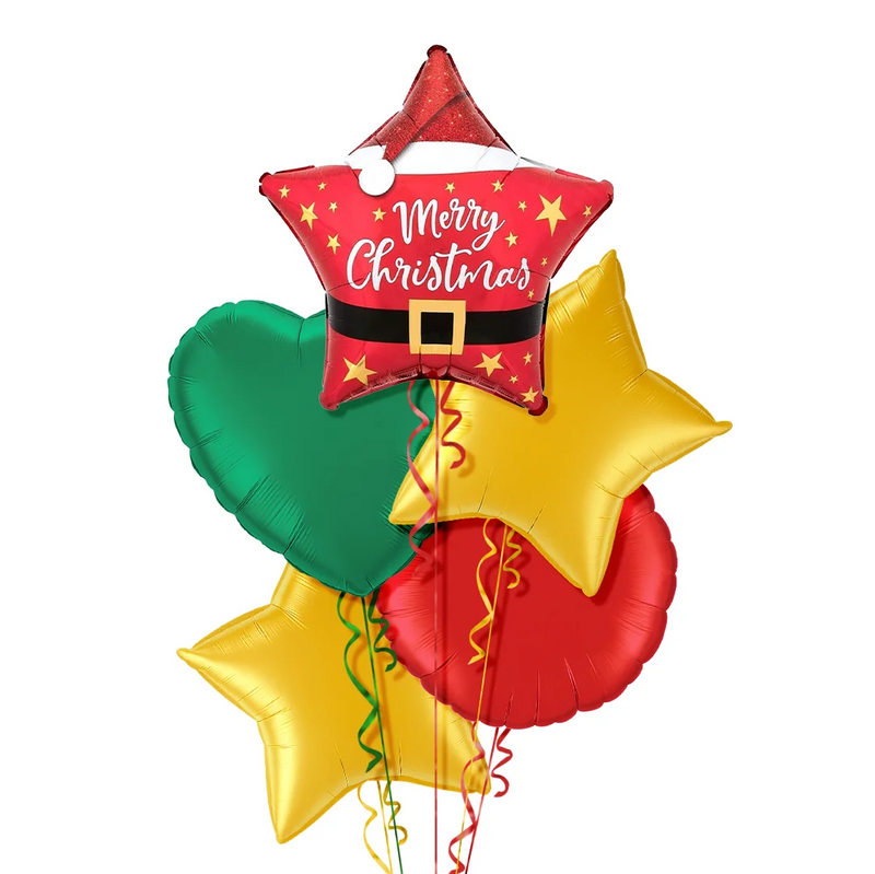 Merry Christmas Santa Star Balloon Bouquet
