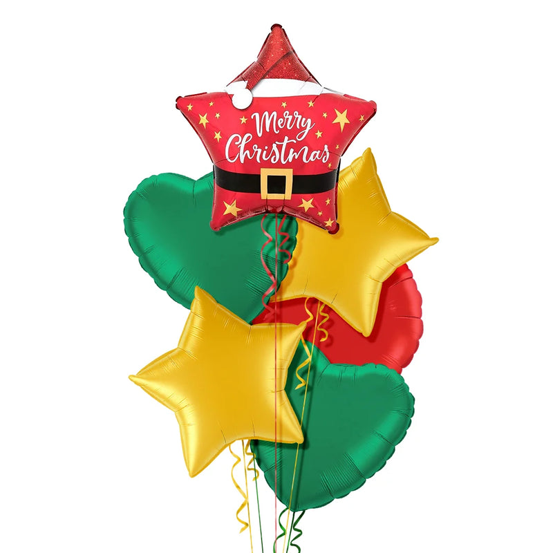 Merry Christmas Santa Star Balloon Bouquet