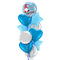 Merry Christmas Santa in Blue Balloon Bouquet