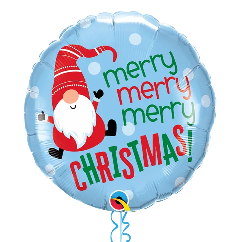 Merry Christmas Santa in Blue Balloon Bouquet