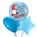 Merry Christmas Santa in Blue Balloon Bouquet