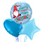 Merry Christmas Santa in Blue Balloon Bouquet