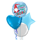 Merry Christmas Santa in Blue Balloon Bouquet