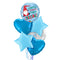 Merry Christmas Santa in Blue Balloon Bouquet