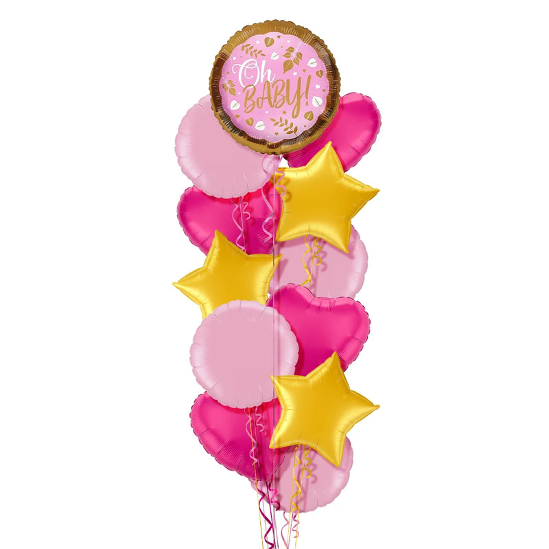 Oh Baby Pink and Gold Balloon Bouquet