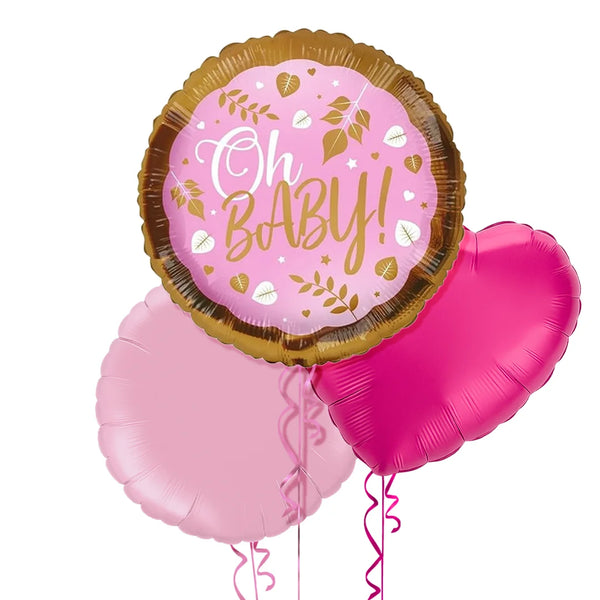 Oh Baby Pink and Gold Balloon Bouquet