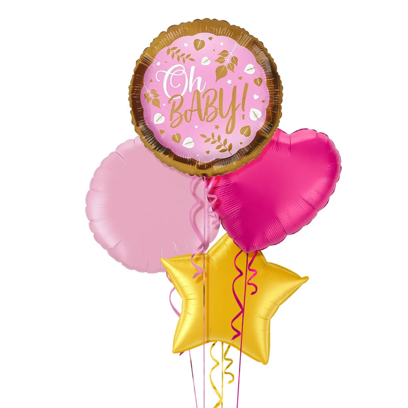 Oh Baby Pink and Gold Balloon Bouquet