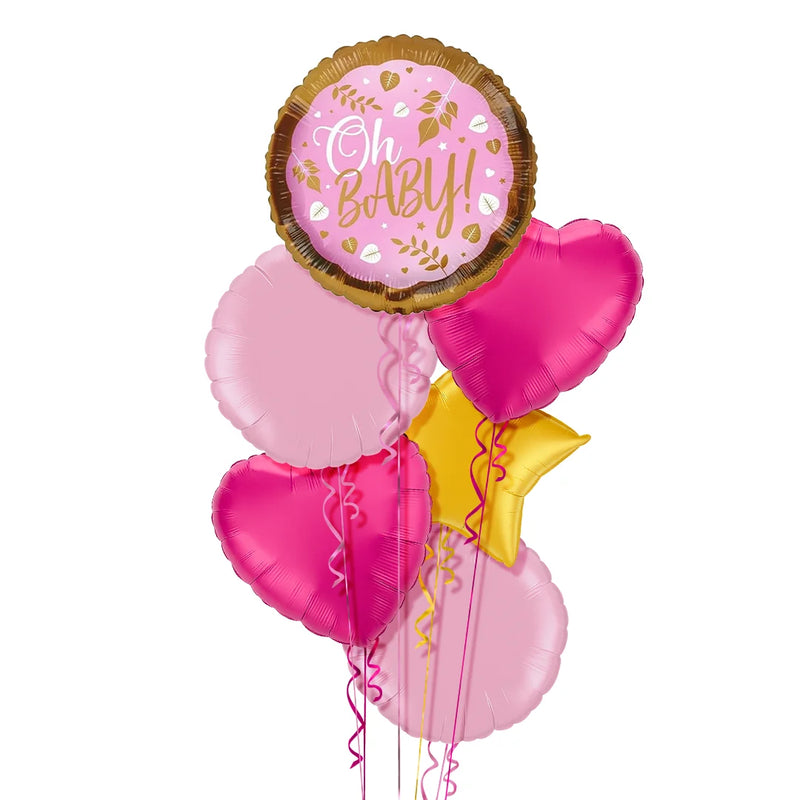 Oh Baby Pink and Gold Balloon Bouquet