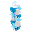 On Your Christening Blue Foil Balloon Bouquet