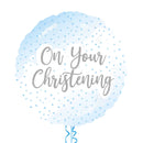 On Your Christening Blue Foil Balloon Bouquet