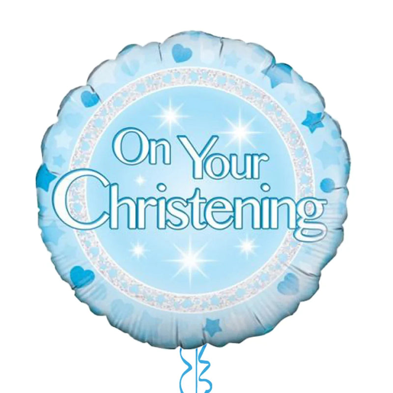 On Your Christening Boy Foil Balloon Bouquet