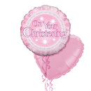 On Your Christening Shiny Pink Foil Balloon Bouquet