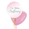 On Your Christening Pink Foil Balloon Bouquet