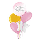 On Your Christening Pink Foil Balloon Bouquet
