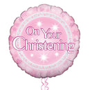 On Your Christening Shiny Pink Foil Balloon Bouquet