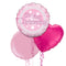 On Your Christening Shiny Pink Foil Balloon Bouquet