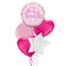 On Your Christening Shiny Pink Foil Balloon Bouquet