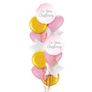 On Your Christening Pink Foil Balloon Bouquet