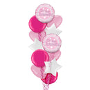 On Your Christening Shiny Pink Foil Balloon Bouquet