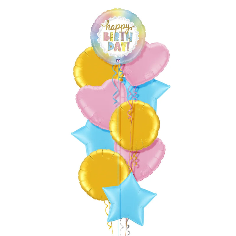 Opal Birthday Rainbow Holographic Birthday Foil Balloon Bouquet