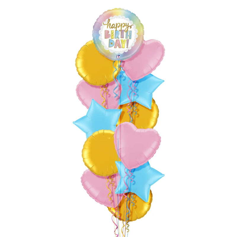 Opal Birthday Rainbow Holographic Birthday Foil Balloon Bouquet
