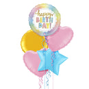 Opal Birthday Rainbow Holographic Birthday Foil Balloon Bouquet