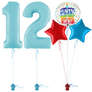 Pastel Blue 12th Birthday Balloon Bouquet Set
