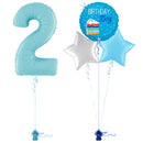 Pastel Blue 2nd Birthday Balloon Bouquet Set