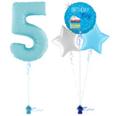 Pastel Blue 5th Birthday Balloon Bouquet Set