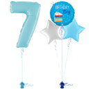 Pastel Blue 7th Birthday Balloon Bouquet Set