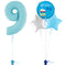 Pastel Blue 9th Birthday Balloon Bouquet Set
