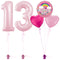 Pastel Pink 13th Birthday Balloon Bouquet Set