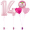 Pastel Pink 14th Birthday Balloon Bouquet Set