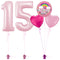 Pastel Pink 15th Birthday Balloon Bouquet Set